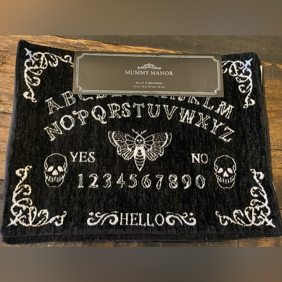 Mummy Manor Other - MUMMY MANOR NWT Halloween Set Of 4 Ouija Fabric Placemats Size 13” x 18” 🖤💀🖤